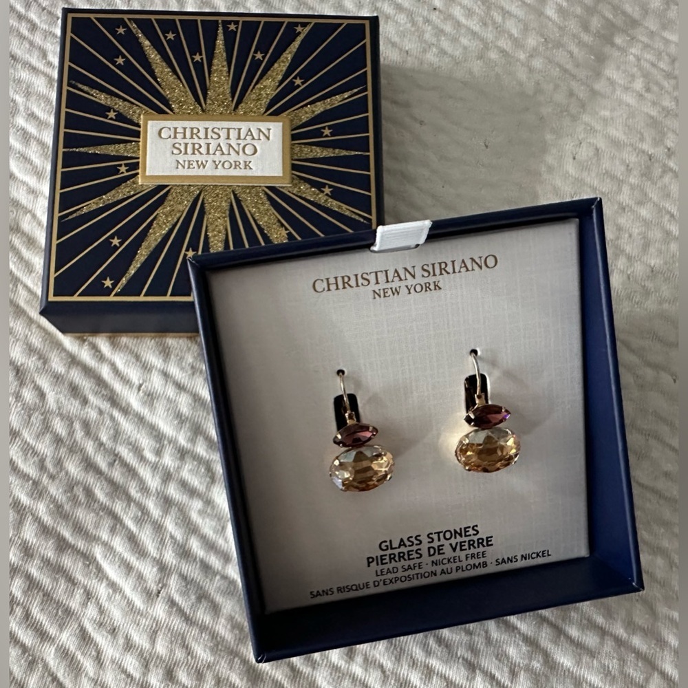✨New in Box✨ Christian Siriano: Glass Stone Earrings